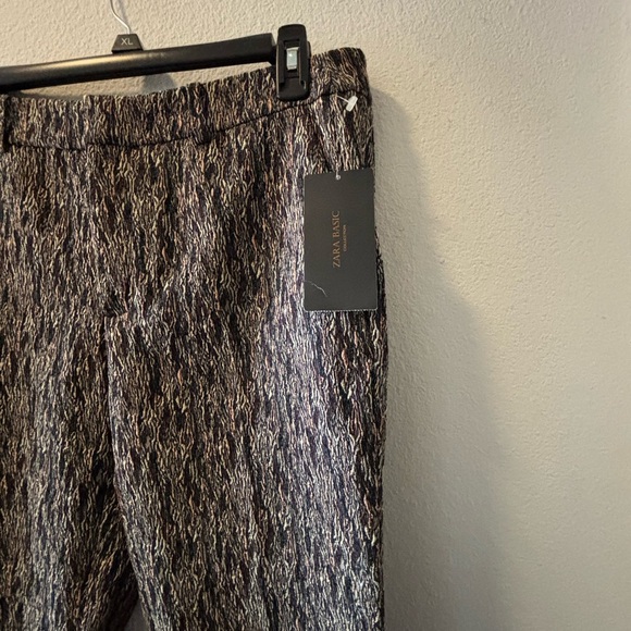 Zara Black with Multi color accents Straight Leg Pants - Picture 3 of 6
